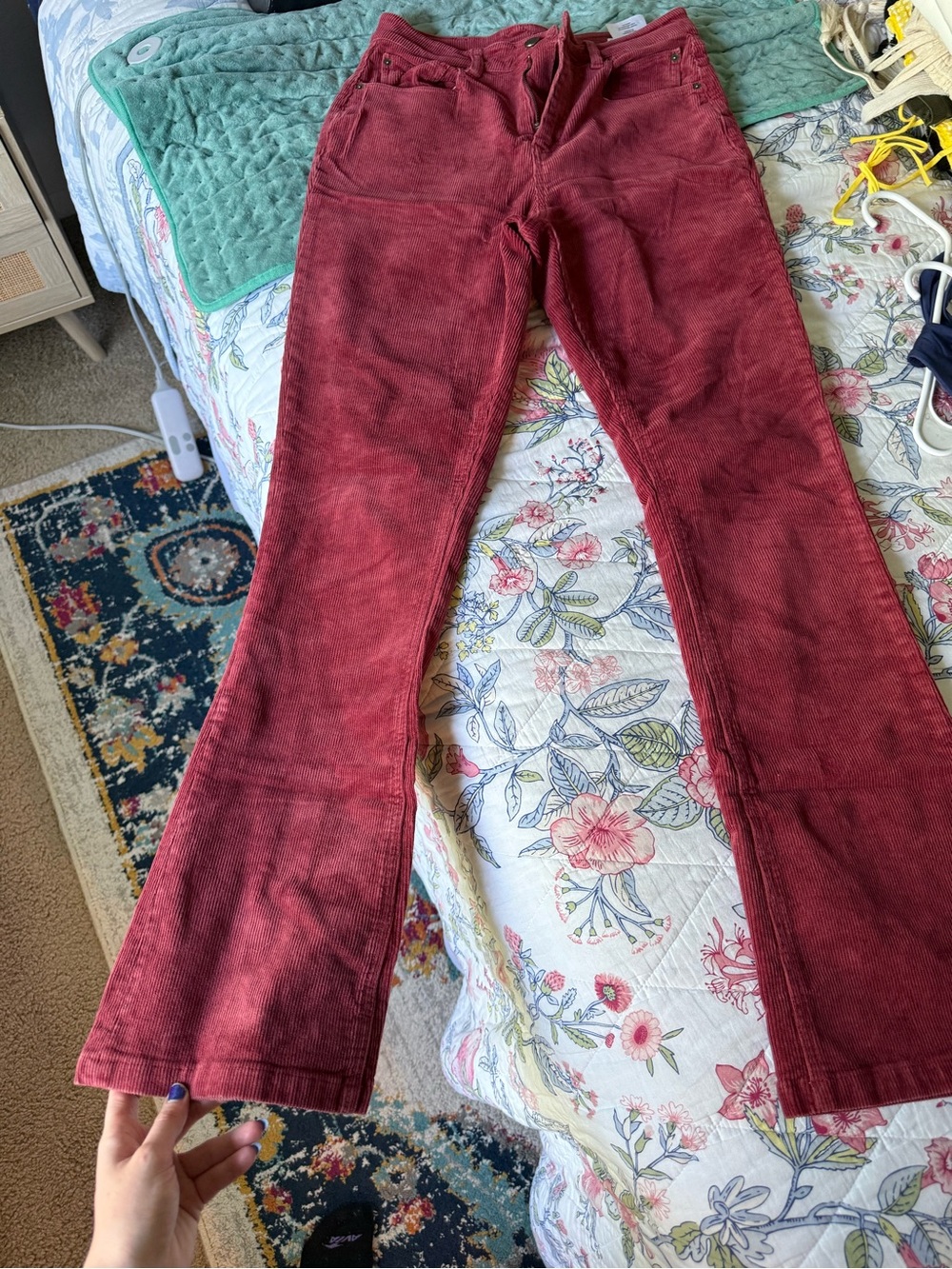 Volcom Corduroy Flared Pants in Deep Wine